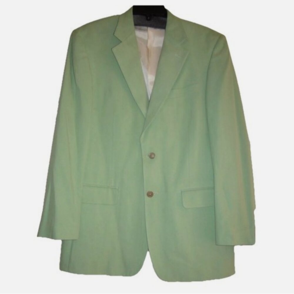 Haspel Cassidy Sport Coat Suit Blazer Silk Green Two Button